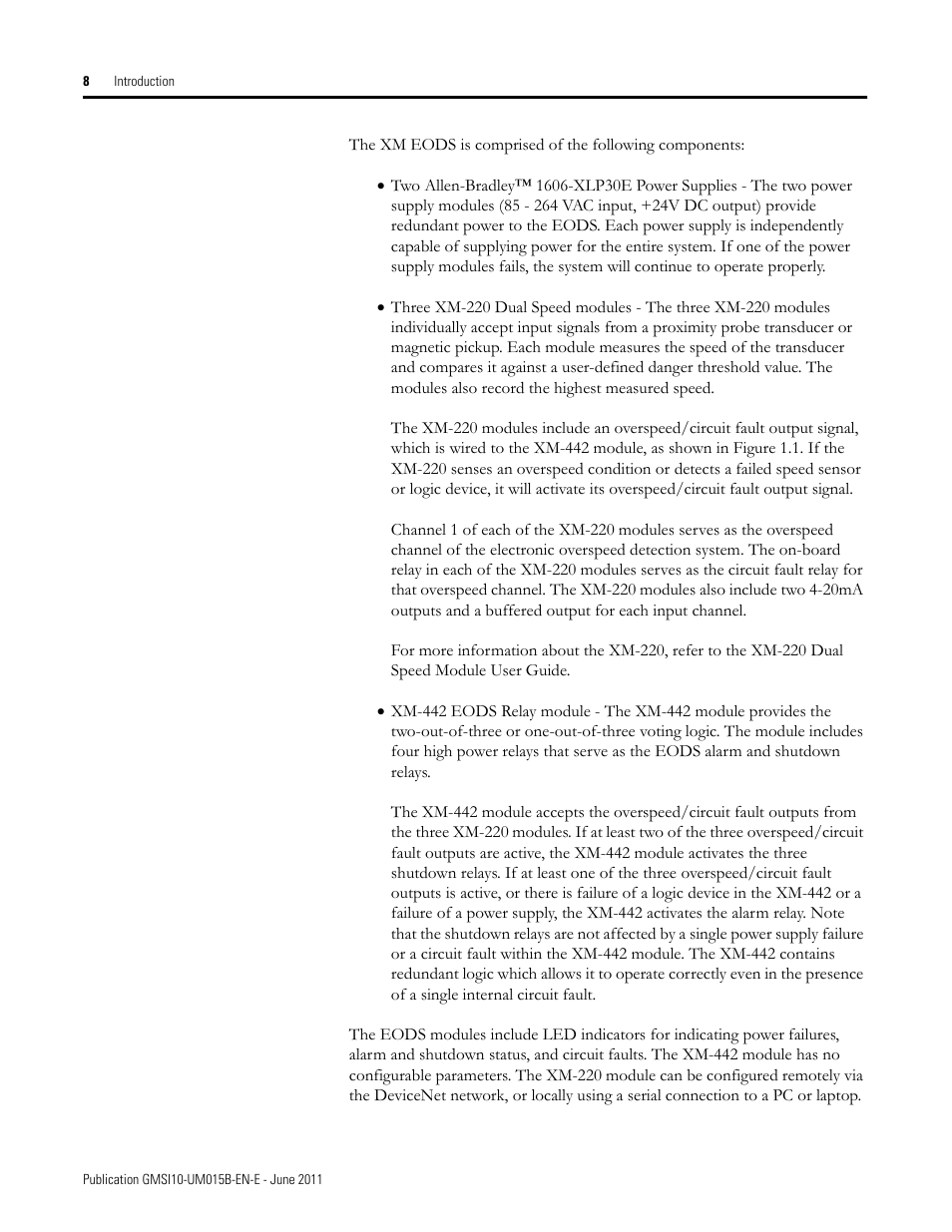 Rockwell Automation 1606-XLP XM Electronic Overspeed Detection System User Manual | Page 8 / 72