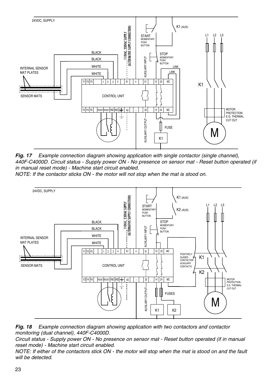 K1 k2 | Rockwell Automation 440F MatGuard, 440F-C4000 Mat Controllers User Manual | Page 24 / 44