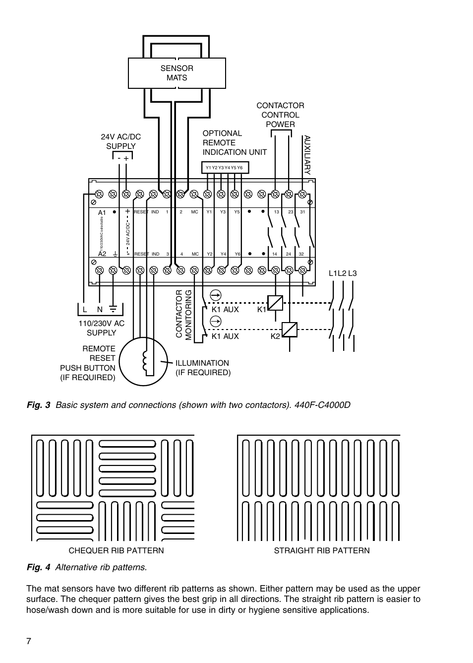 Chequer rib pattern straight rib pattern | Rockwell Automation 440F MatGuard, 440F-C4000 Mat Controllers User Manual | Page 8 / 44