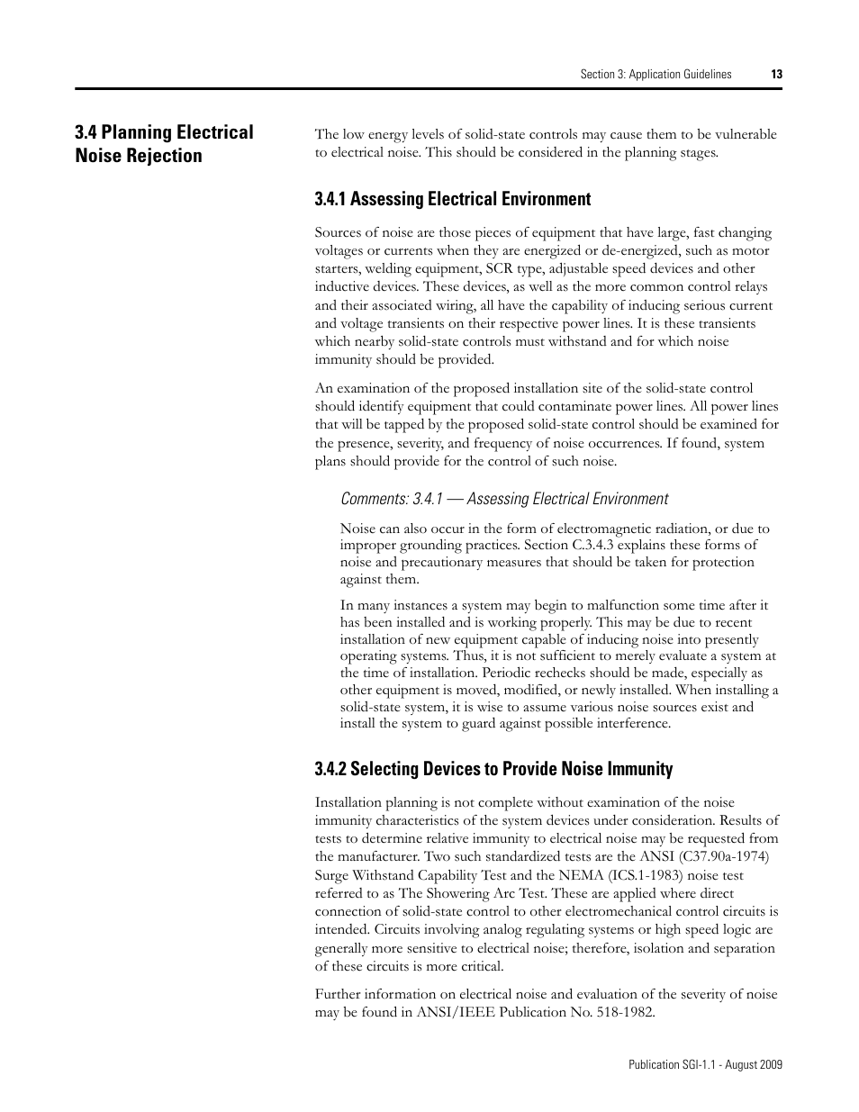 4 planning electrical noise rejection, 1 assessing electrical environment, 2 selecting devices to provide noise immunity | Rockwell Automation Safety Guidelines for the Application, Installation, and Maintenance of Solid-State Control User Manual | Page 13 / 28