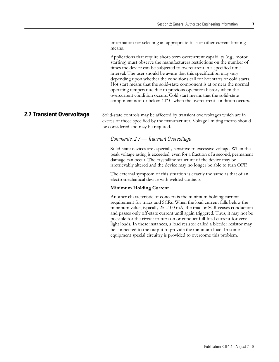 7 transient overvoltage | Rockwell Automation Safety Guidelines for the Application, Installation, and Maintenance of Solid-State Control User Manual | Page 7 / 28