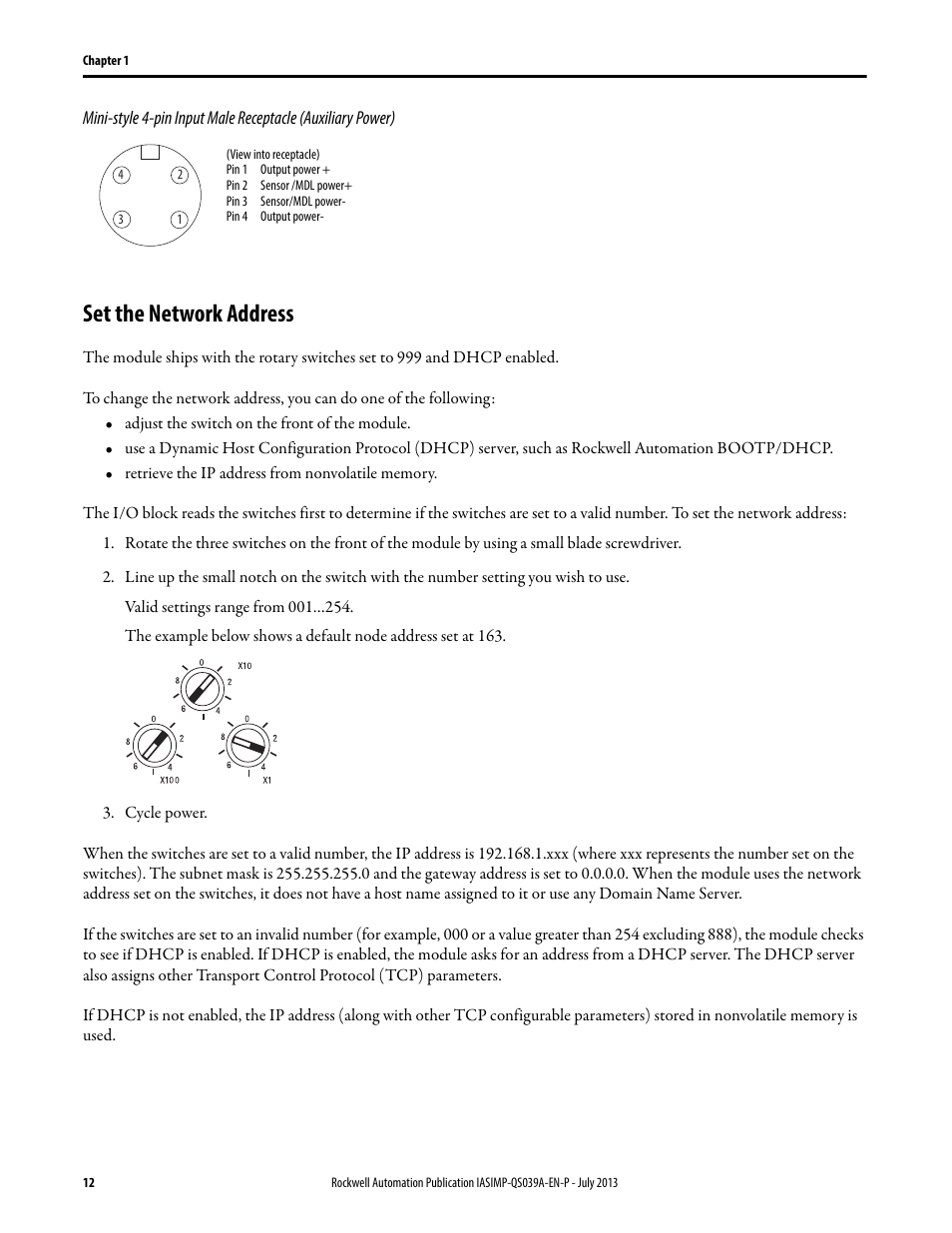 Set the network address | Rockwell Automation Logix5000 Control Systems: Connect ArmorBlock I/O Modules over Ethernet Quick Start User Manual | Page 12 / 30