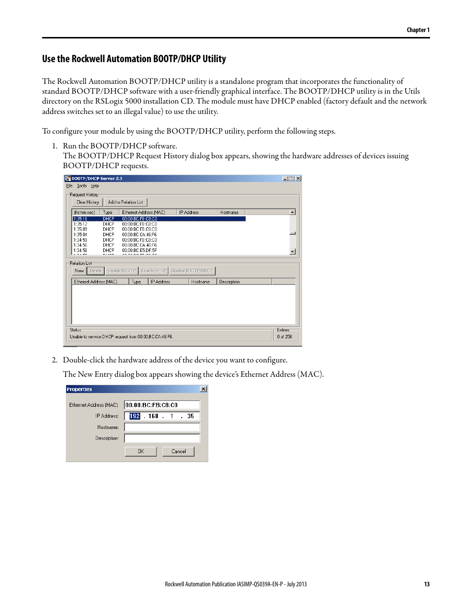 Use the rockwell automation bootp/dhcp utility | Rockwell Automation Logix5000 Control Systems: Connect ArmorBlock I/O Modules over Ethernet Quick Start User Manual | Page 13 / 30