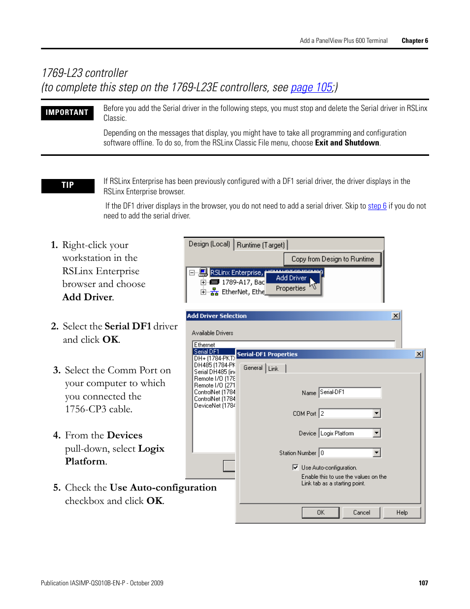 Rockwell Automation 1769-L23E-QB1B_L23E-QBFC1B_L23-QBFC1B CompactLogix Packaged Controllers Quick Start and User Manual User Manual | Page 107 / 249