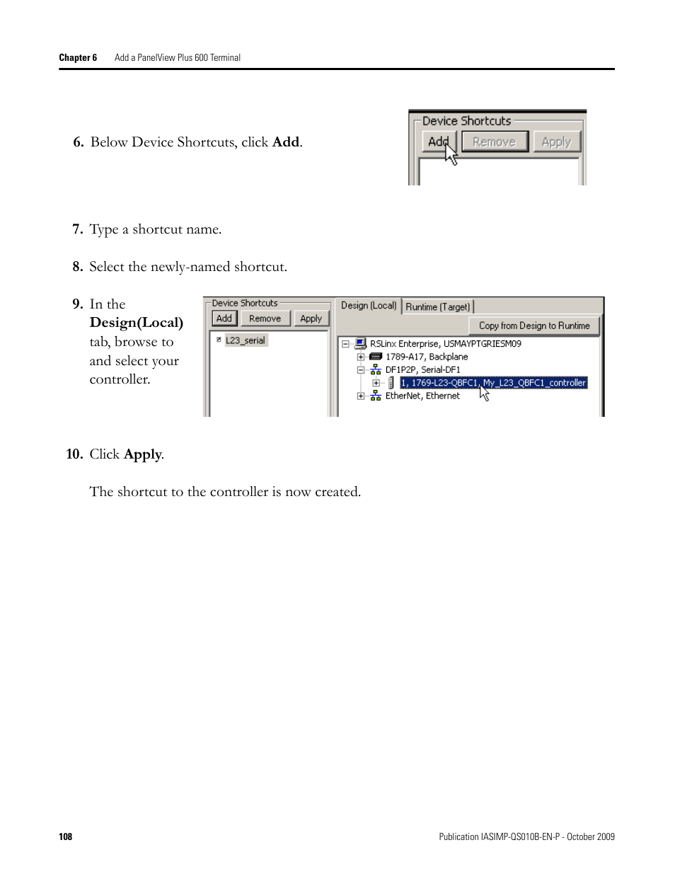 Step 6 | Rockwell Automation 1769-L23E-QB1B_L23E-QBFC1B_L23-QBFC1B CompactLogix Packaged Controllers Quick Start and User Manual User Manual | Page 108 / 249