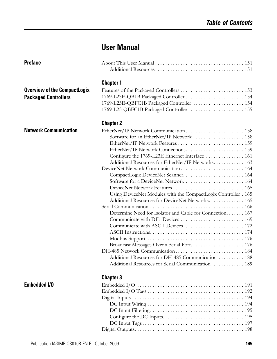 Rockwell Automation 1769-L23E-QB1B_L23E-QBFC1B_L23-QBFC1B CompactLogix Packaged Controllers Quick Start and User Manual User Manual | Page 145 / 249