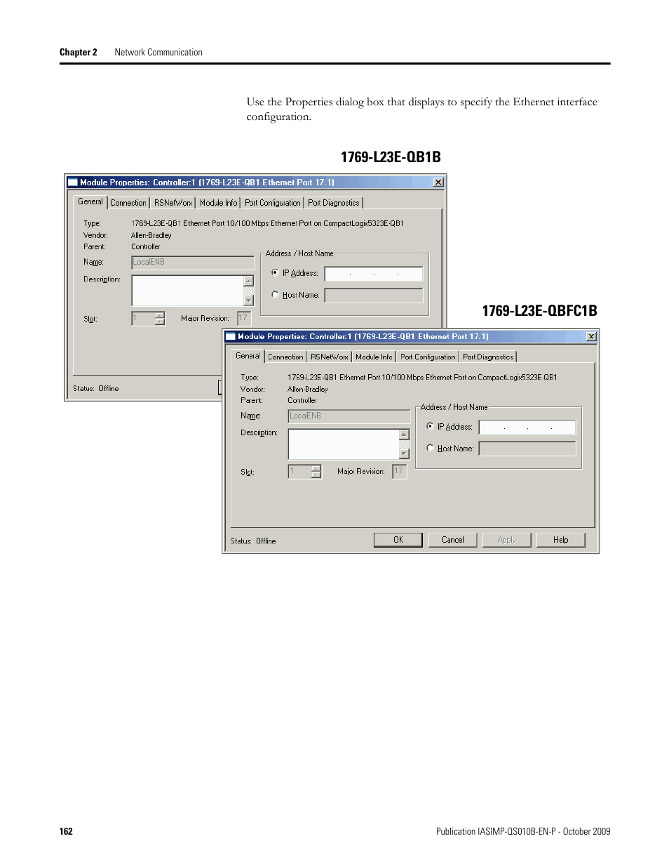 Rockwell Automation 1769-L23E-QB1B_L23E-QBFC1B_L23-QBFC1B CompactLogix Packaged Controllers Quick Start and User Manual User Manual | Page 162 / 249