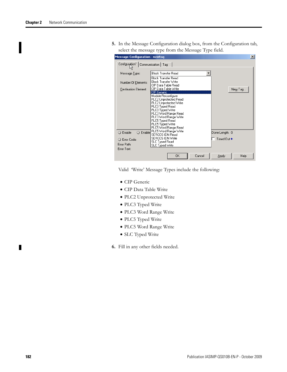 Rockwell Automation 1769-L23E-QB1B_L23E-QBFC1B_L23-QBFC1B CompactLogix Packaged Controllers Quick Start and User Manual User Manual | Page 182 / 249