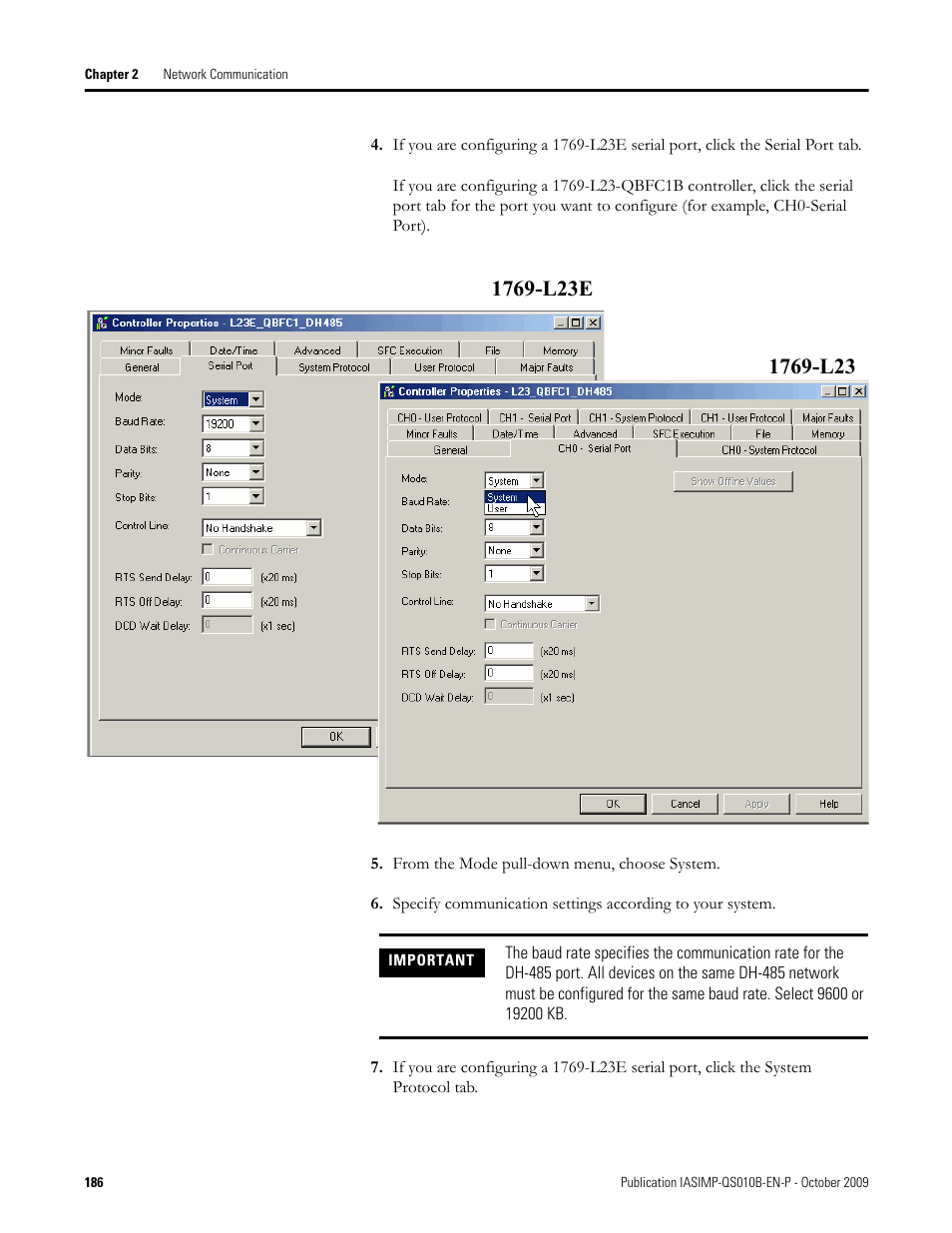 Rockwell Automation 1769-L23E-QB1B_L23E-QBFC1B_L23-QBFC1B CompactLogix Packaged Controllers Quick Start and User Manual User Manual | Page 186 / 249