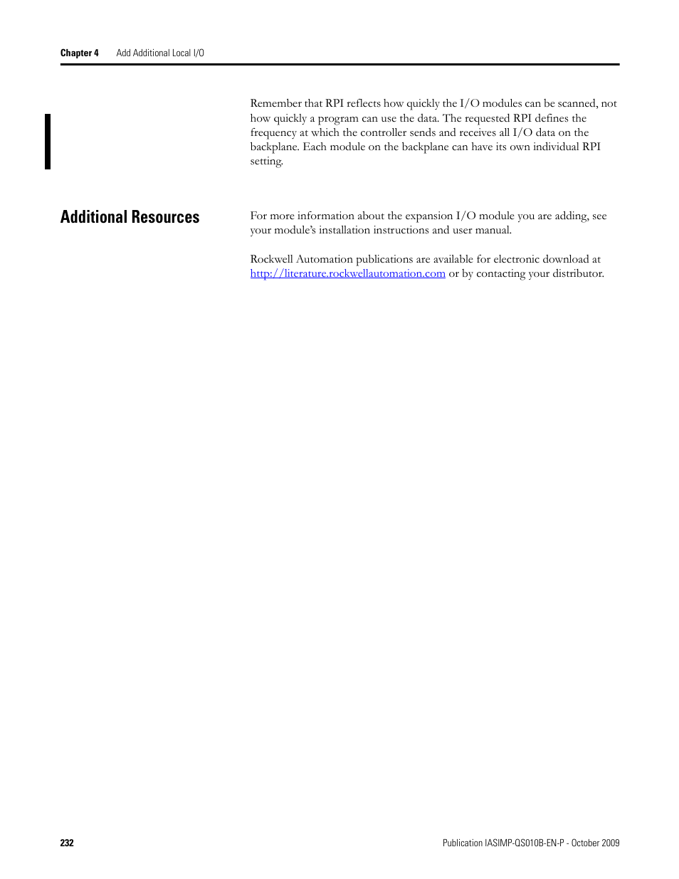 Additional resources | Rockwell Automation 1769-L23E-QB1B_L23E-QBFC1B_L23-QBFC1B CompactLogix Packaged Controllers Quick Start and User Manual User Manual | Page 232 / 249