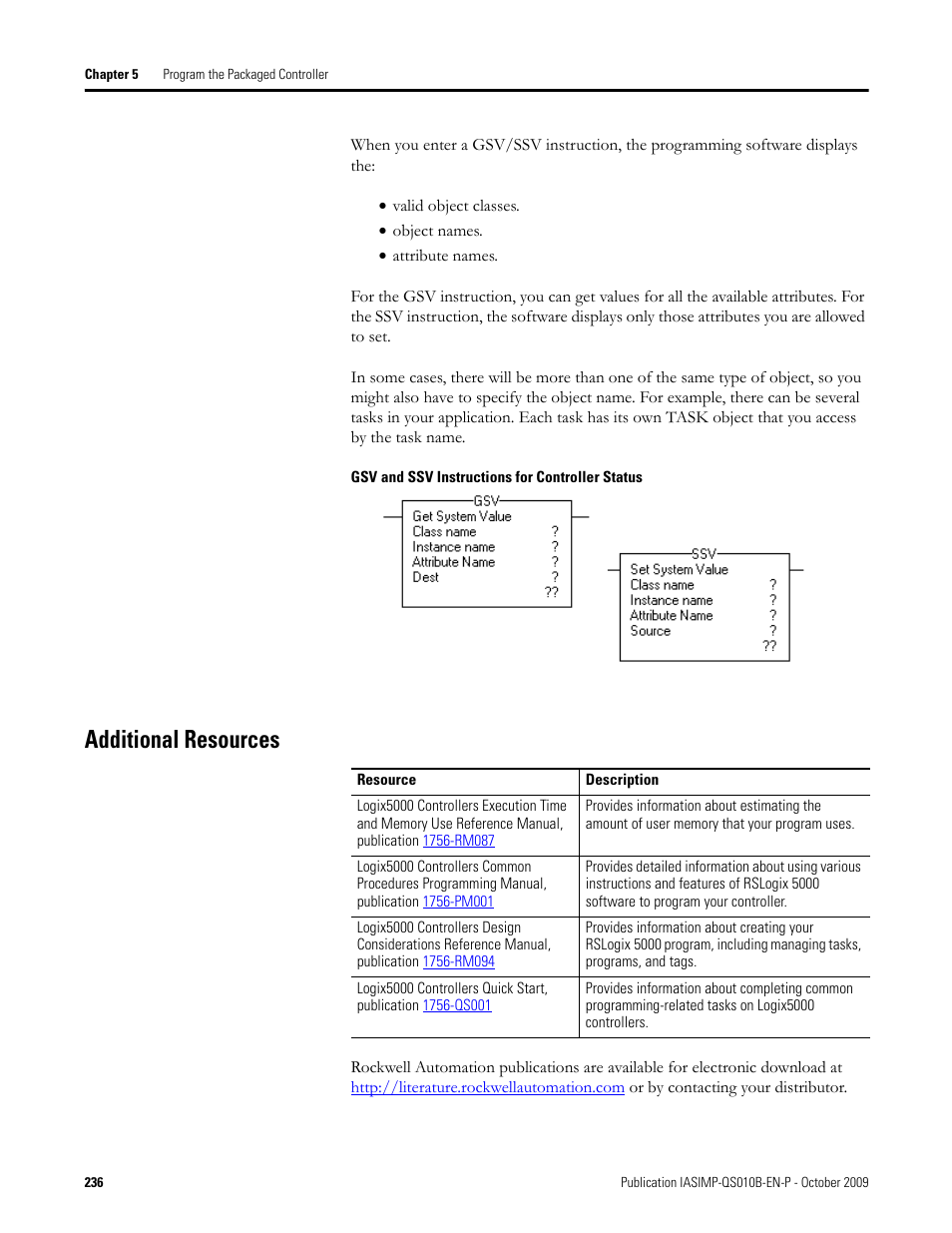 Additional resources | Rockwell Automation 1769-L23E-QB1B_L23E-QBFC1B_L23-QBFC1B CompactLogix Packaged Controllers Quick Start and User Manual User Manual | Page 236 / 249