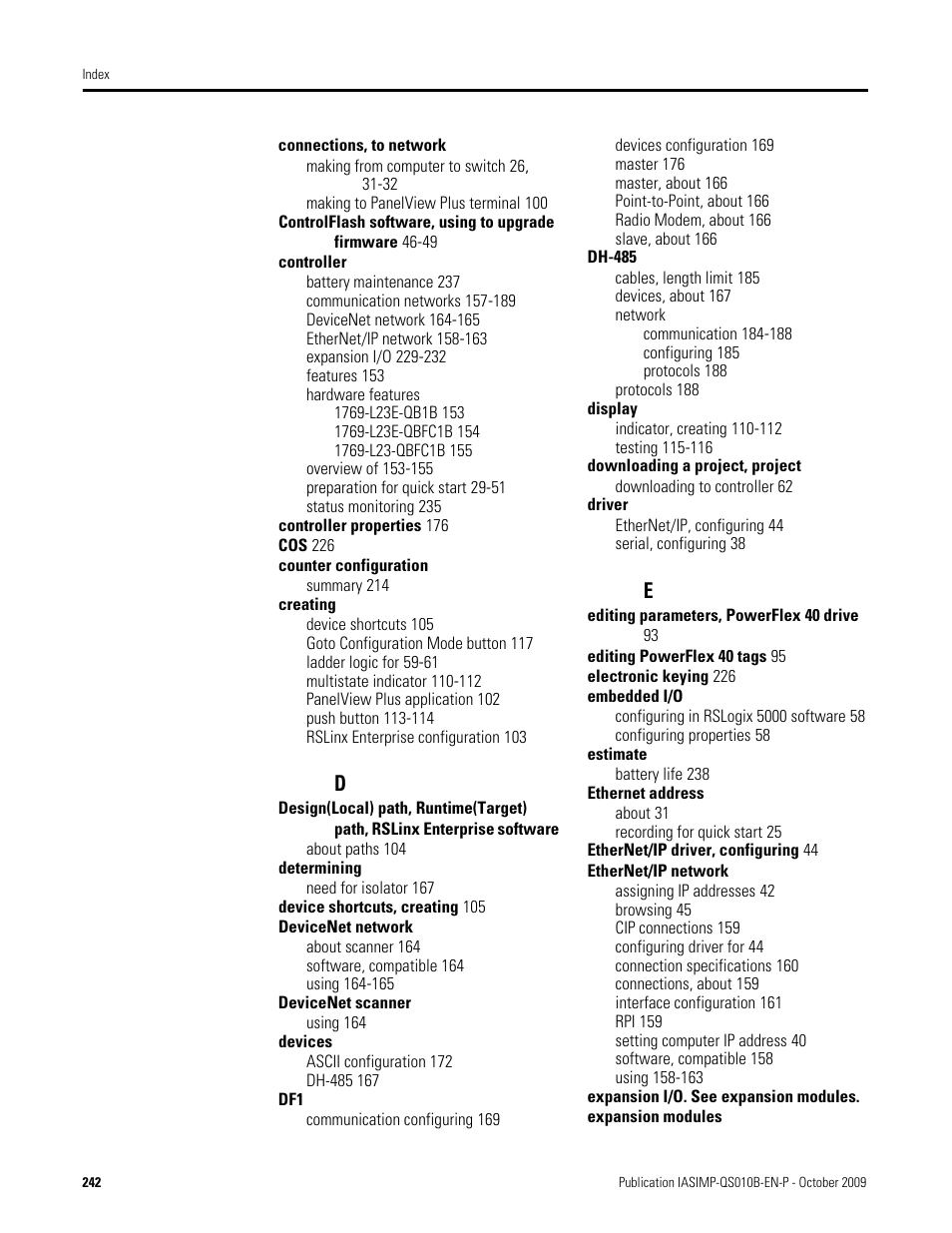 Rockwell Automation 1769-L23E-QB1B_L23E-QBFC1B_L23-QBFC1B CompactLogix Packaged Controllers Quick Start and User Manual User Manual | Page 242 / 249