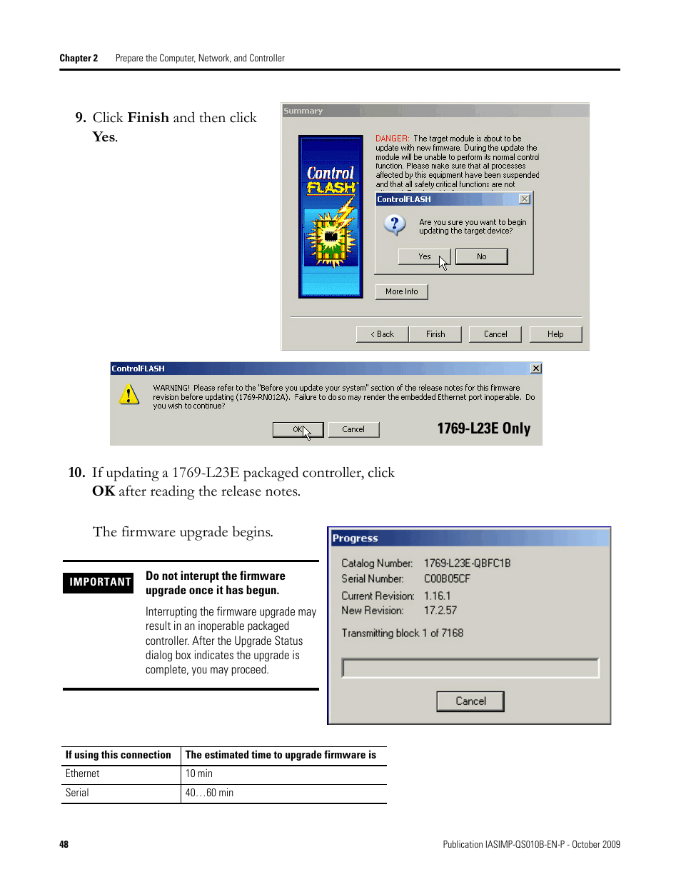 Rockwell Automation 1769-L23E-QB1B_L23E-QBFC1B_L23-QBFC1B CompactLogix Packaged Controllers Quick Start and User Manual User Manual | Page 48 / 249