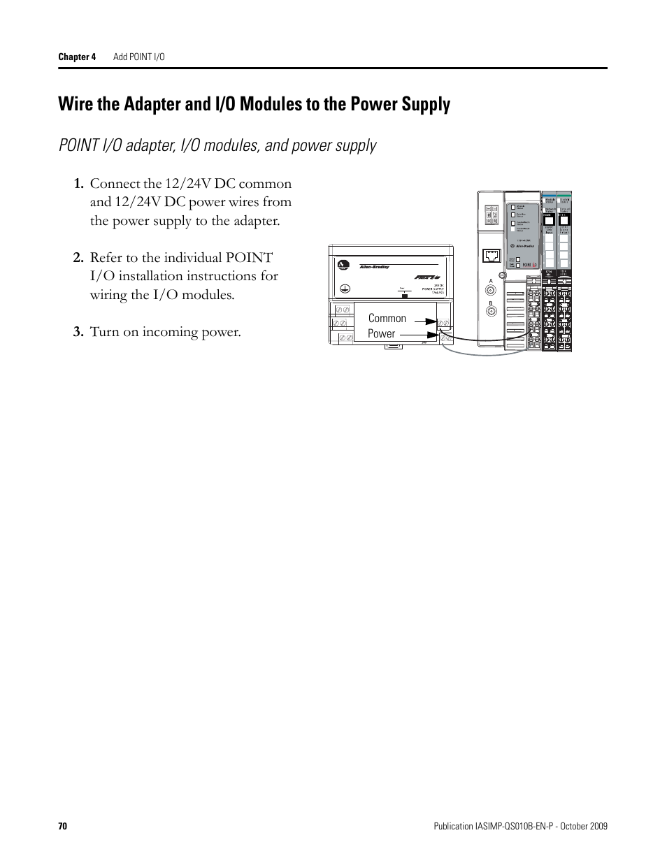 Point i/o adapter, i/o modules, and power supply | Rockwell Automation 1769-L23E-QB1B_L23E-QBFC1B_L23-QBFC1B CompactLogix Packaged Controllers Quick Start and User Manual User Manual | Page 70 / 249