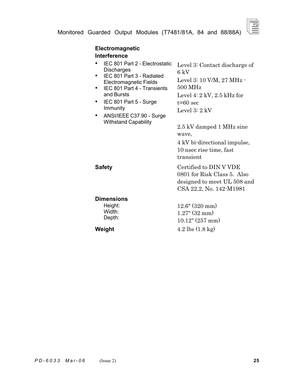 Rockwell Automation T7488/T7488A ICS Regent+Plus Monitored Guarded Output Modules User Manual | Page 25 / 26