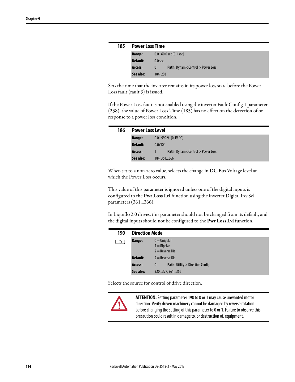 Rockwell Automation Liqui-Flo V2.0 AC Drive User Manual | Page 114 / 272