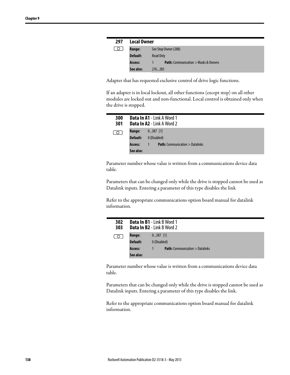 Rockwell Automation Liqui-Flo V2.0 AC Drive User Manual | Page 138 / 272