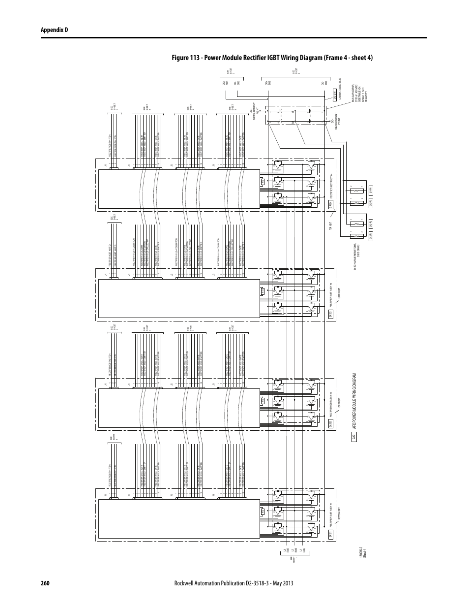 Figure 113, Afd power module wiring dia g ram | Rockwell Automation Liqui-Flo V2.0 AC Drive User Manual | Page 260 / 272