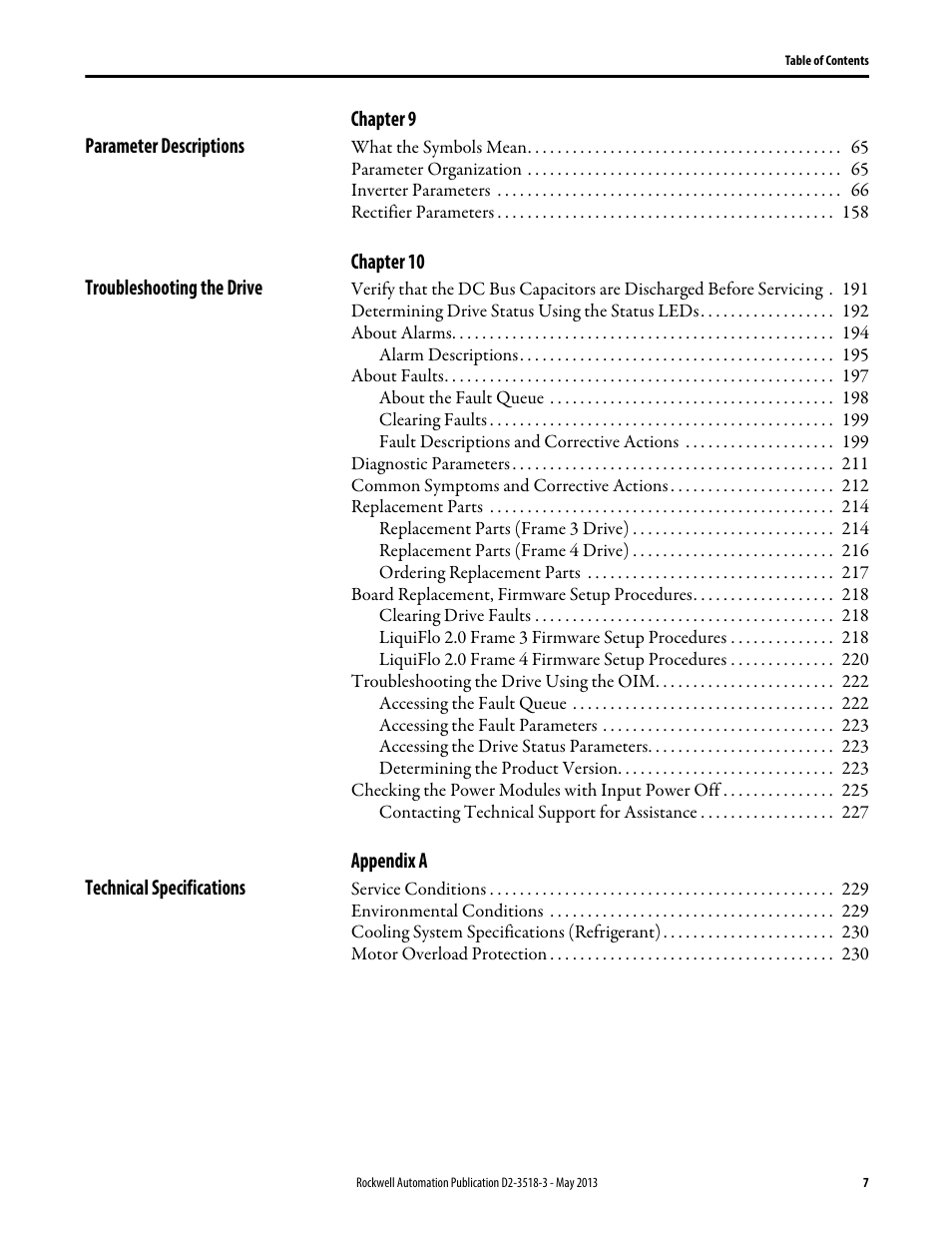 Rockwell Automation Liqui-Flo V2.0 AC Drive User Manual | Page 7 / 272