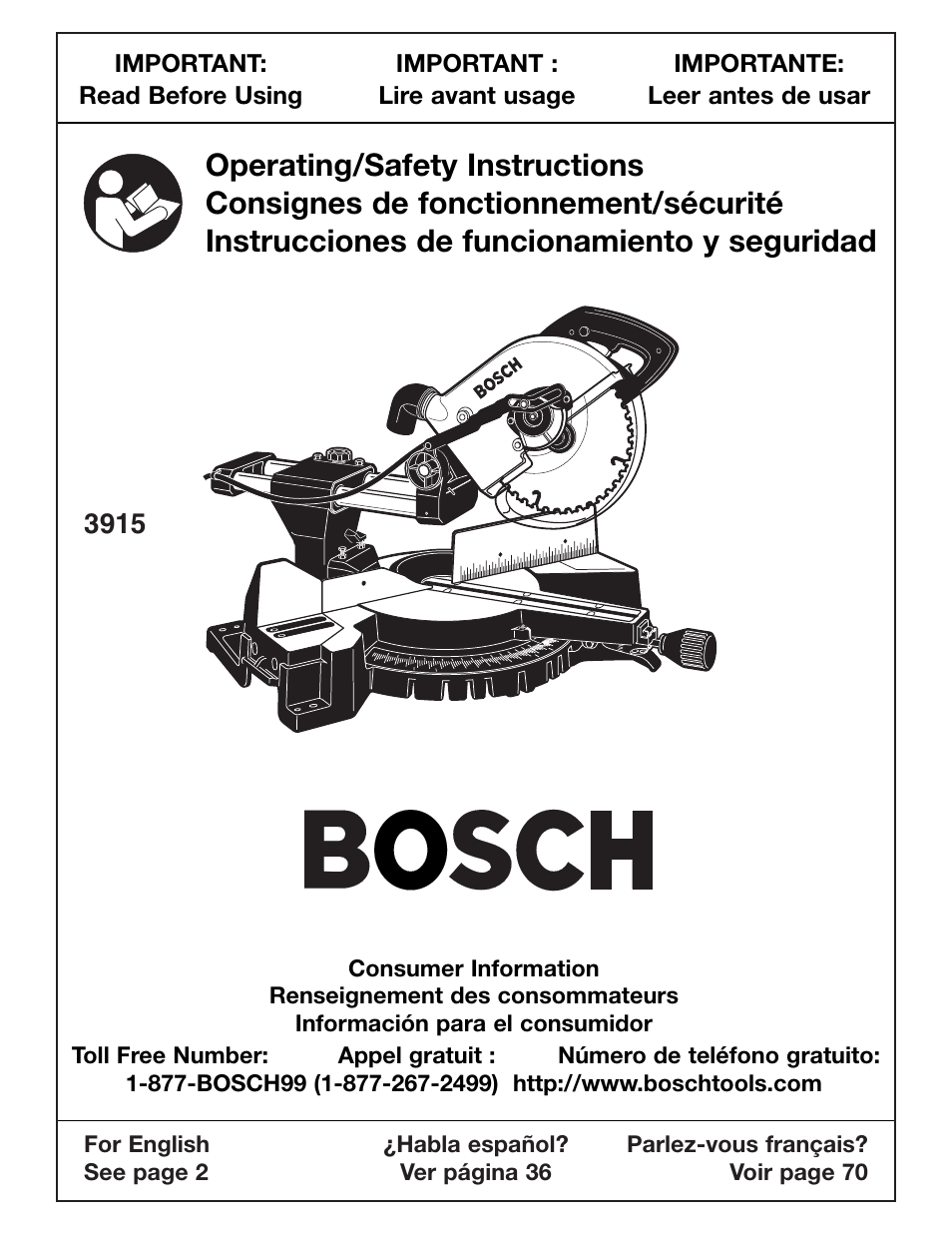 Bosch 3915 User Manual | 104 pages