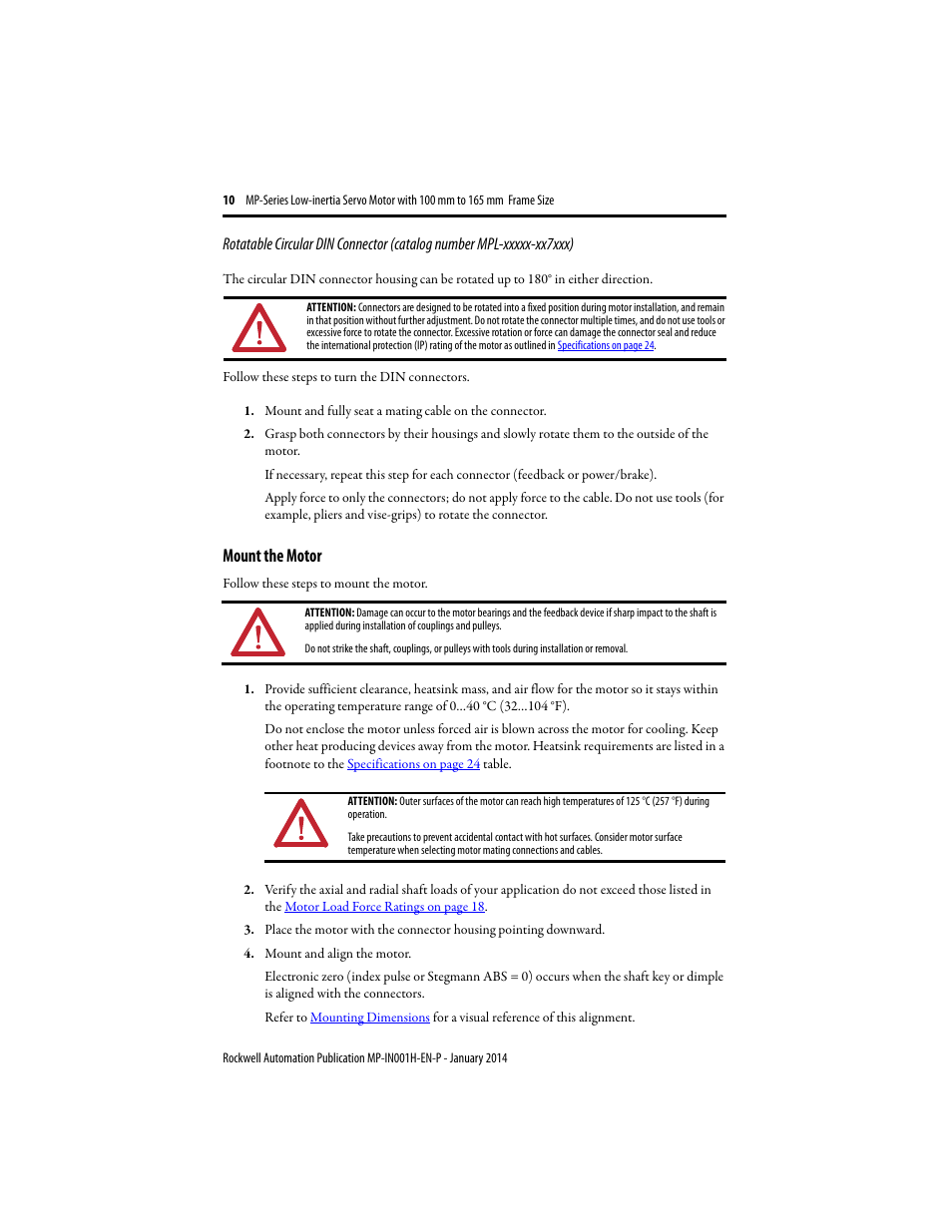 Mount the motor | Rockwell Automation MPL-xxxx Servo Motor  User Manual | Page 10 / 26