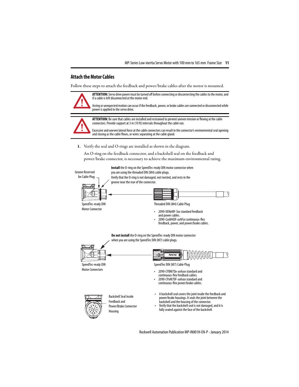 Attach the motor cables | Rockwell Automation MPL-xxxx Servo Motor  User Manual | Page 11 / 26