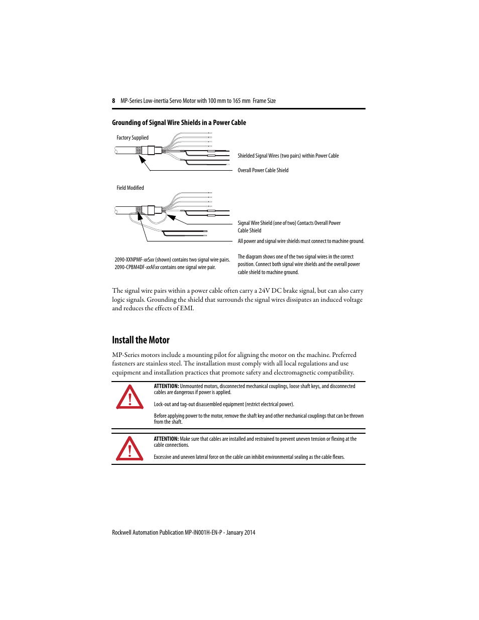 Install the motor | Rockwell Automation MPL-xxxx Servo Motor  User Manual | Page 8 / 26