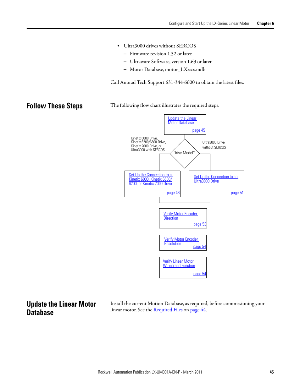 Follow these steps, Update the linear motor database, Update linear motor database | Rockwell Automation LX-Series Iron Core Linear Servo Motors User Manual | Page 45 / 76