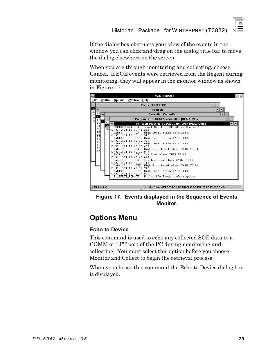 Options menu | Rockwell Automation T3832 ICS Regent Historian Package for Winterpret User Manual | Page 29 / 42