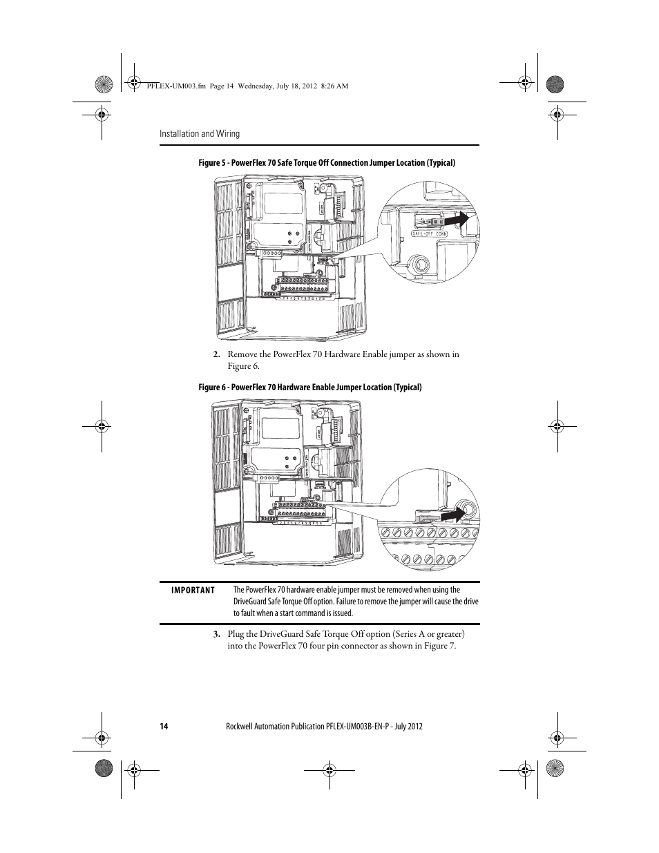 Rockwell Automation 22А PowerFlex DriveGuard Safe-Off User Manual - Series B User Manual | Page 14 / 24