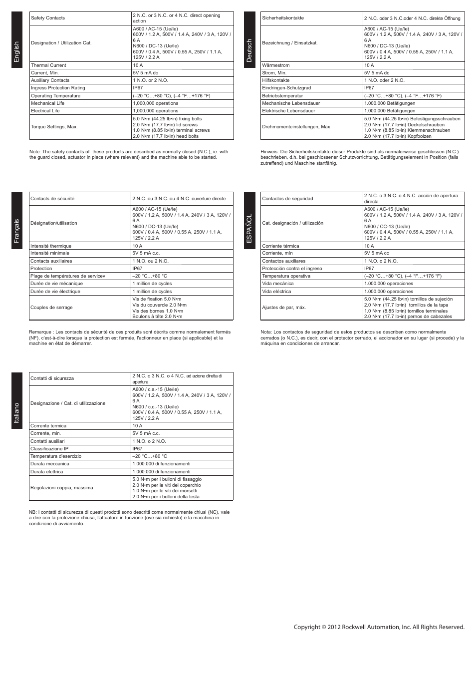 Rockwell Automation 440K MTGD2--Metal Bodied Tongue Interlock Safety Switch User Manual | Page 4 / 4