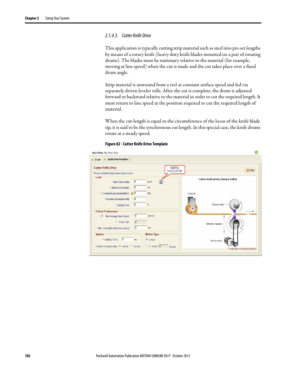 Cutter knife drive | Rockwell Automation Motion Analyzer Software User Manual | Page 102 / 280