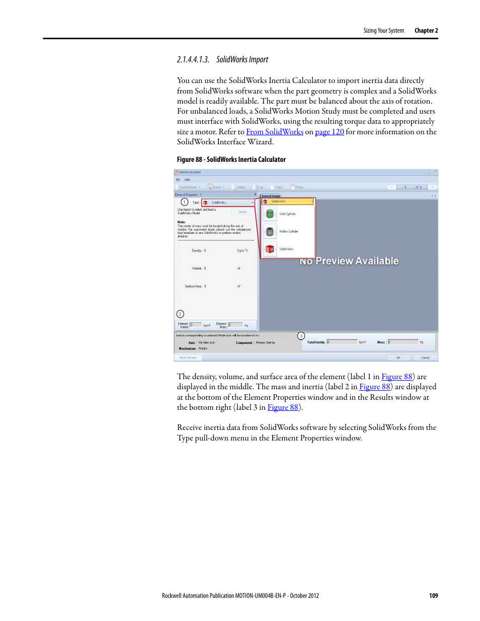 Solidworks import | Rockwell Automation Motion Analyzer Software User Manual | Page 109 / 280