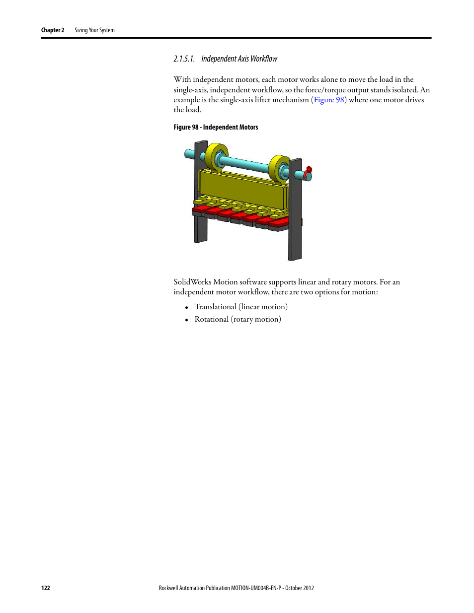 Independent axis workflow | Rockwell Automation Motion Analyzer Software User Manual | Page 122 / 280