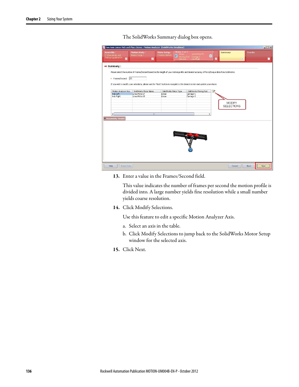 Rockwell Automation Motion Analyzer Software User Manual | Page 136 / 280