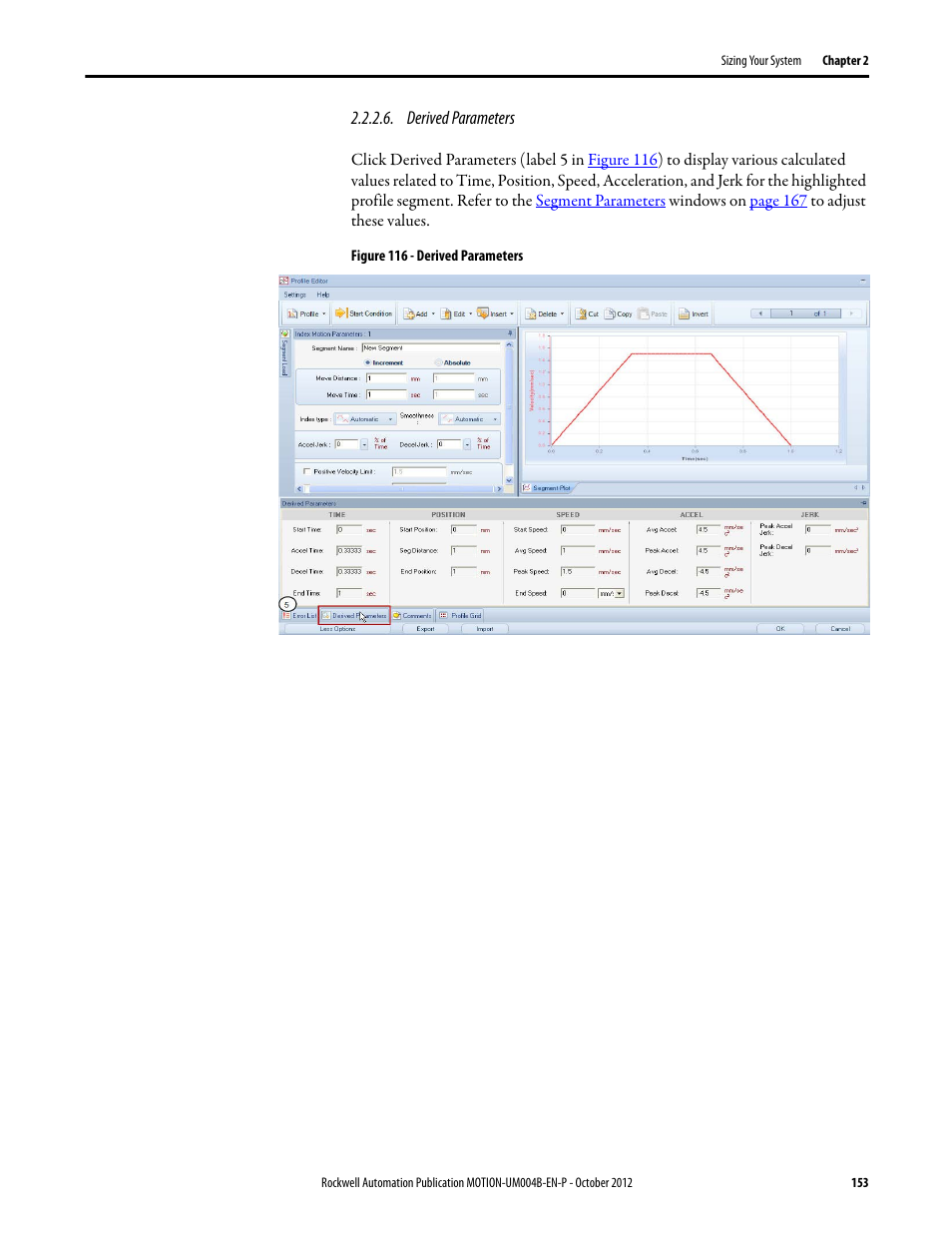 Derived parameters | Rockwell Automation Motion Analyzer Software User Manual | Page 153 / 280