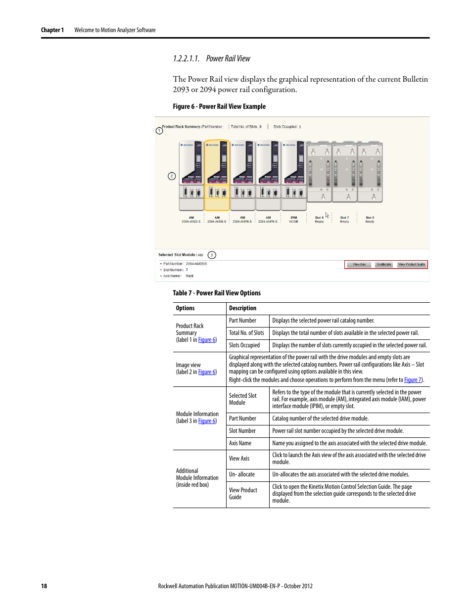 Power rail view | Rockwell Automation Motion Analyzer Software User Manual | Page 18 / 280