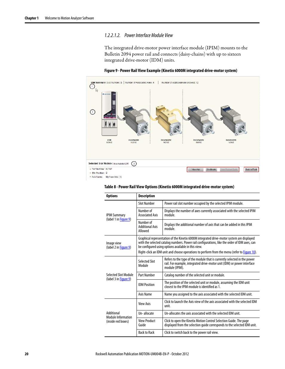 Power interface module view | Rockwell Automation Motion Analyzer Software User Manual | Page 20 / 280