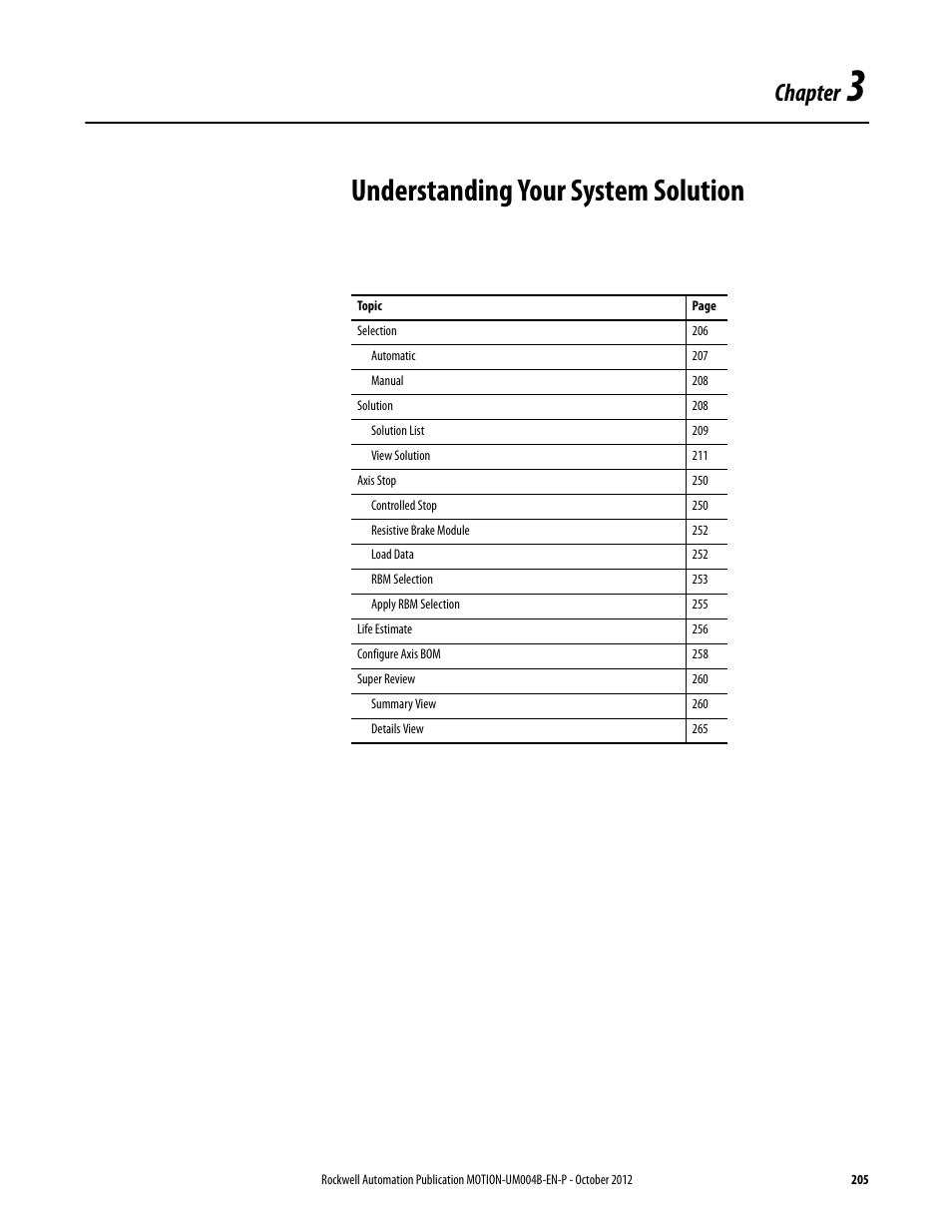 3 - understanding your system solution, Understanding your system solution, Chapter | Rockwell Automation Motion Analyzer Software User Manual | Page 205 / 280