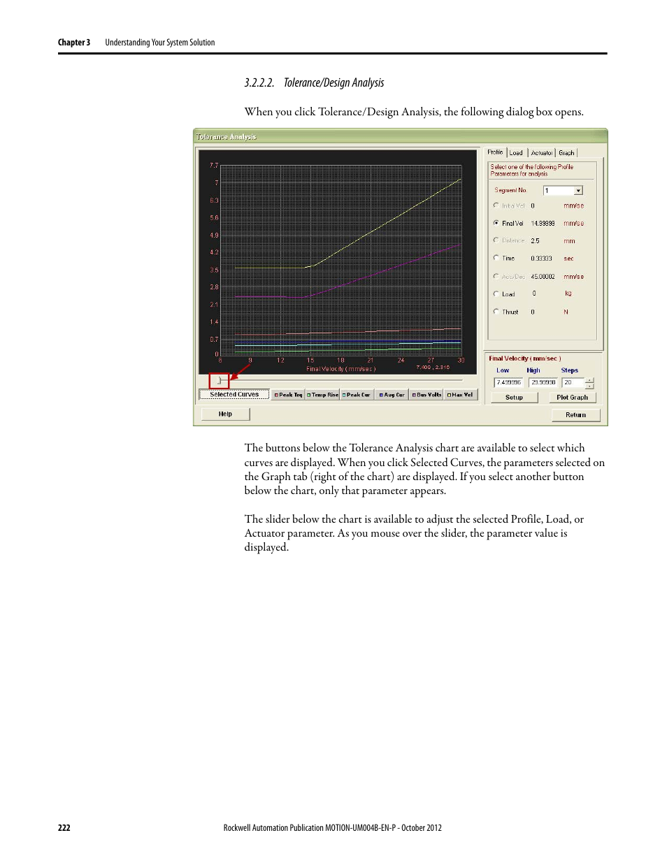 Tolerance/design analysis | Rockwell Automation Motion Analyzer Software User Manual | Page 222 / 280