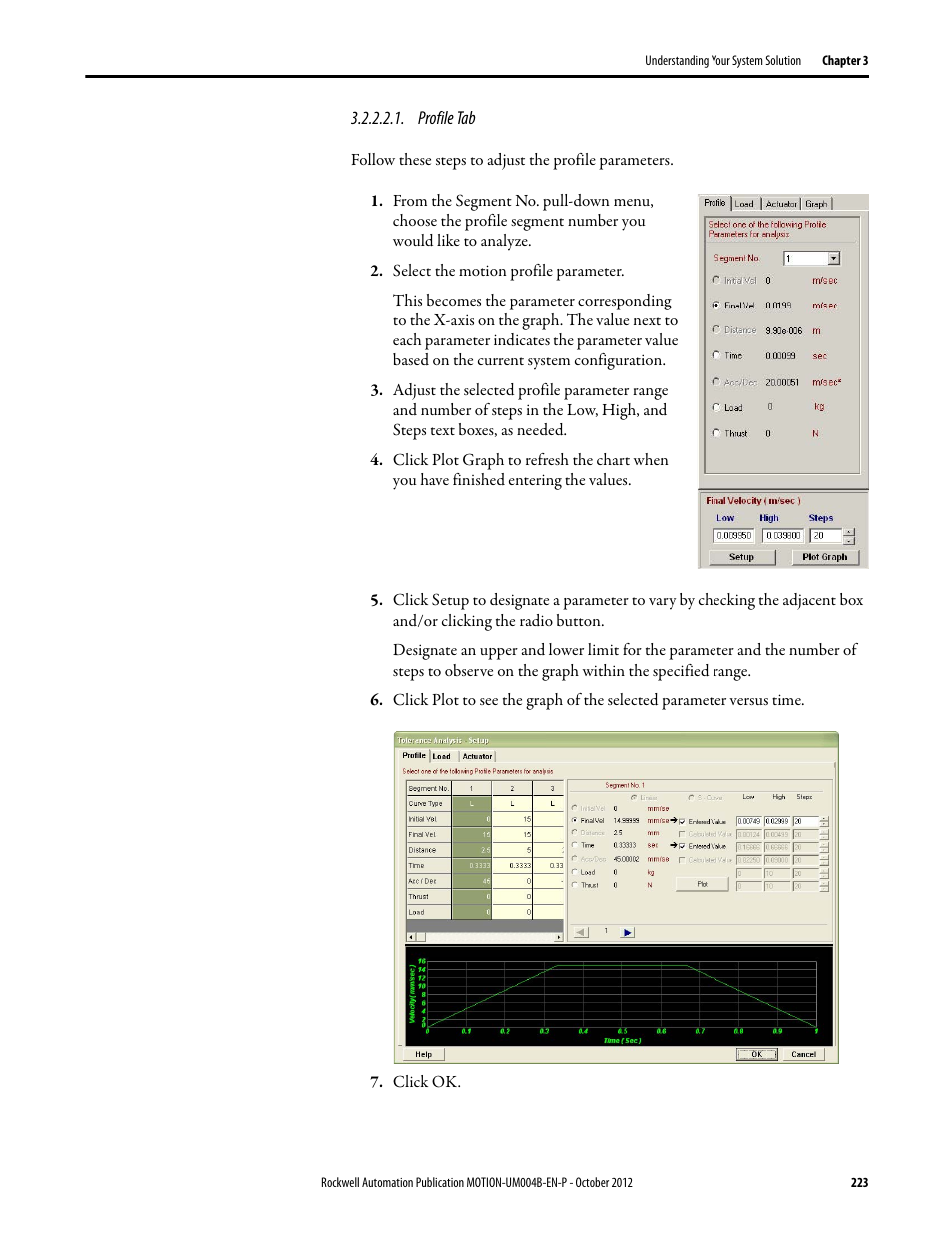 Profile tab | Rockwell Automation Motion Analyzer Software User Manual | Page 223 / 280