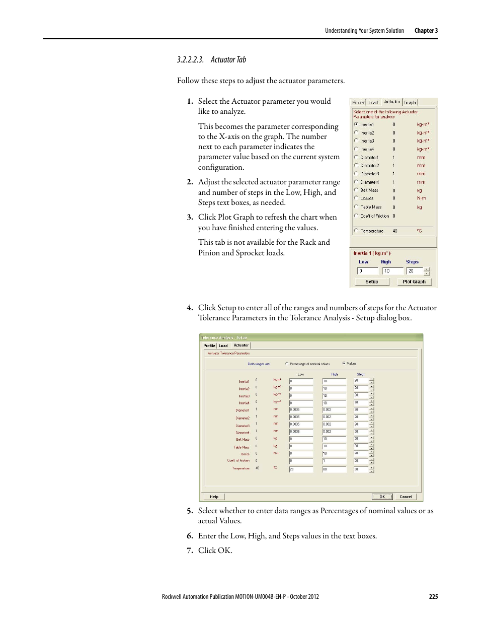 Actuator tab | Rockwell Automation Motion Analyzer Software User Manual | Page 225 / 280