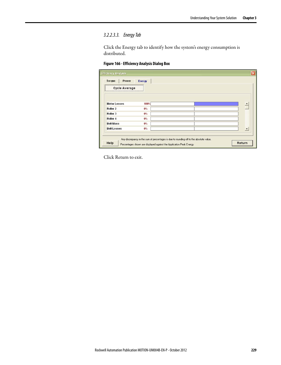 Energy tab | Rockwell Automation Motion Analyzer Software User Manual | Page 229 / 280