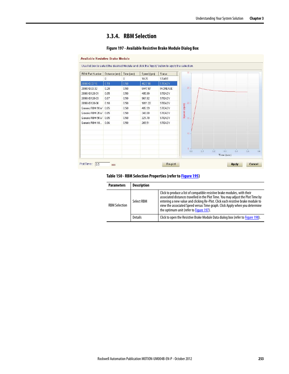 Rbm selection | Rockwell Automation Motion Analyzer Software User Manual | Page 253 / 280