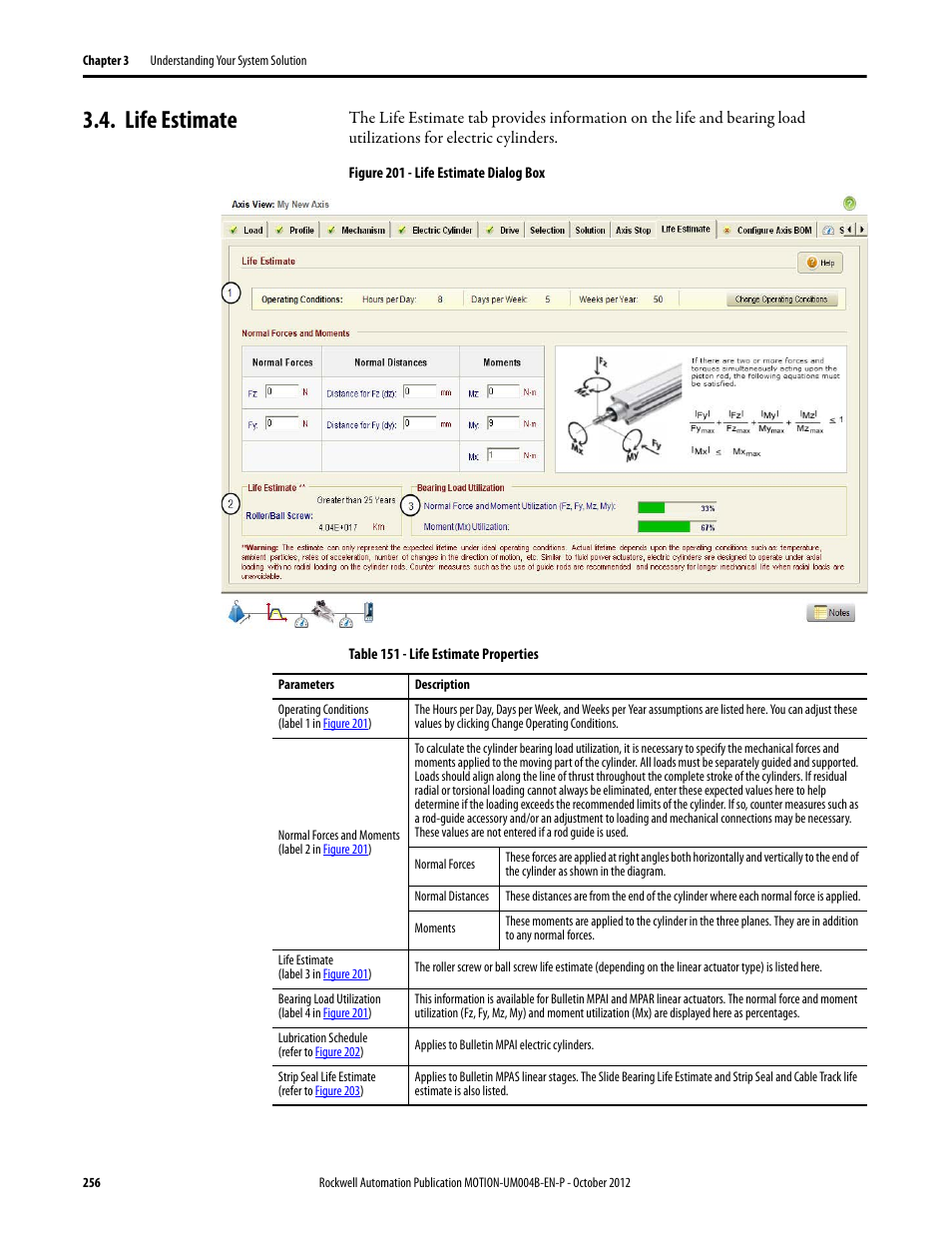 Life estimate | Rockwell Automation Motion Analyzer Software User Manual | Page 256 / 280