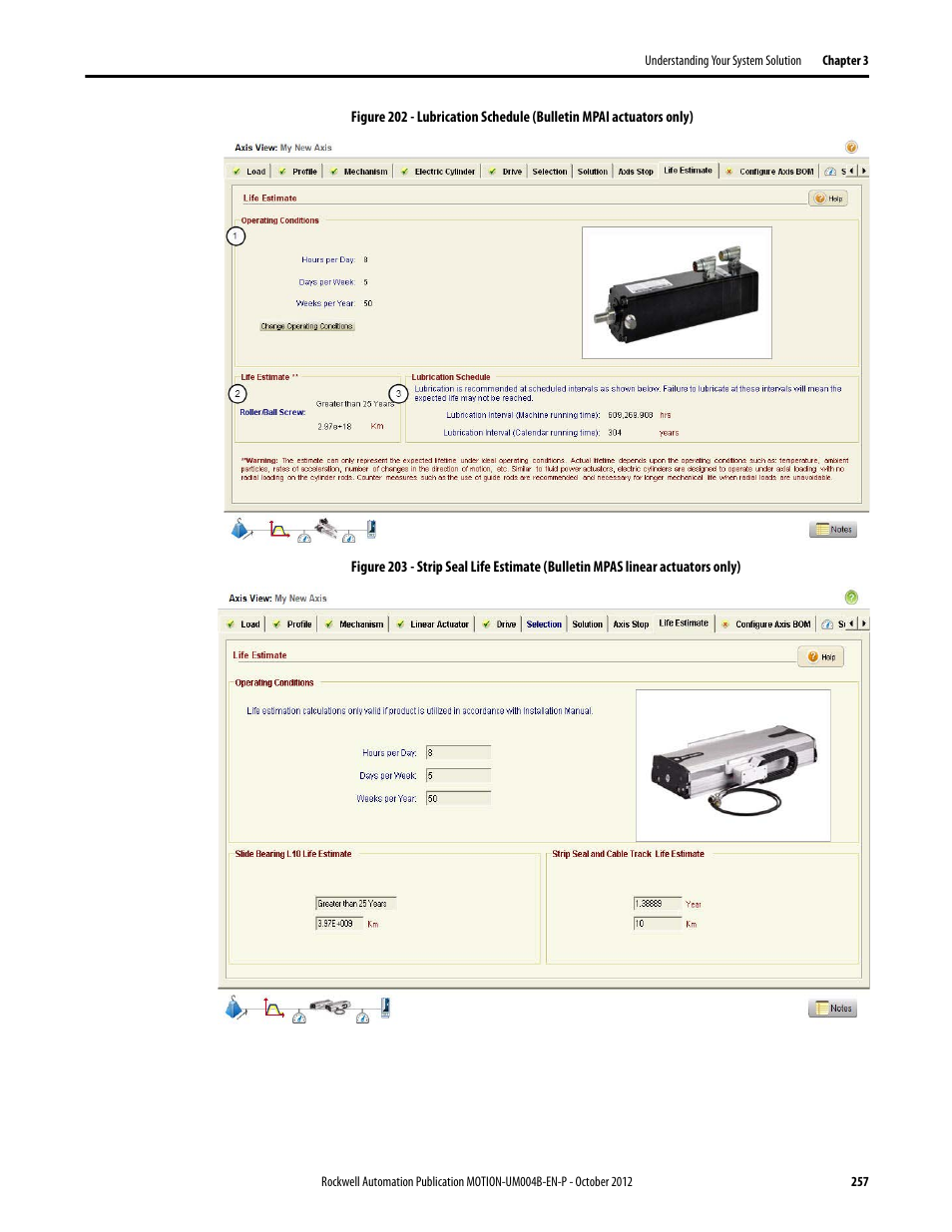 Figure 202, Figure 203 | Rockwell Automation Motion Analyzer Software User Manual | Page 257 / 280