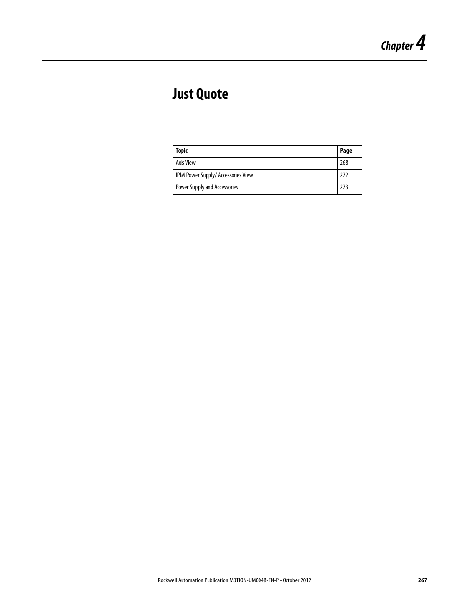 4 - just quote, Just quote, Chapter | Rockwell Automation Motion Analyzer Software User Manual | Page 267 / 280