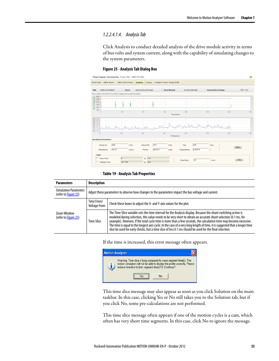 Analysis tab | Rockwell Automation Motion Analyzer Software User Manual | Page 33 / 280