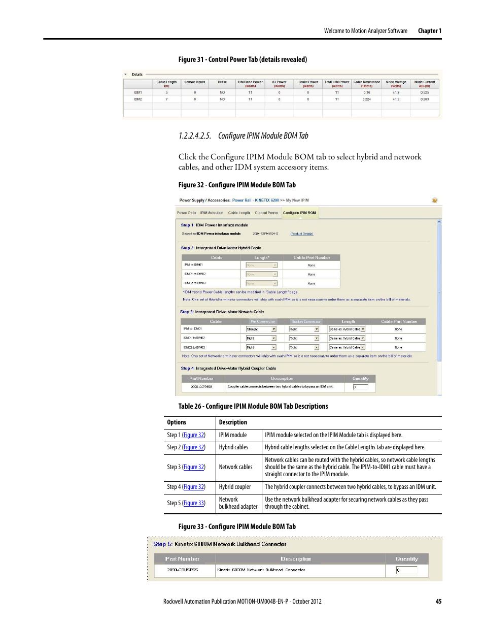 Configure ipim module bom tab | Rockwell Automation Motion Analyzer Software User Manual | Page 45 / 280