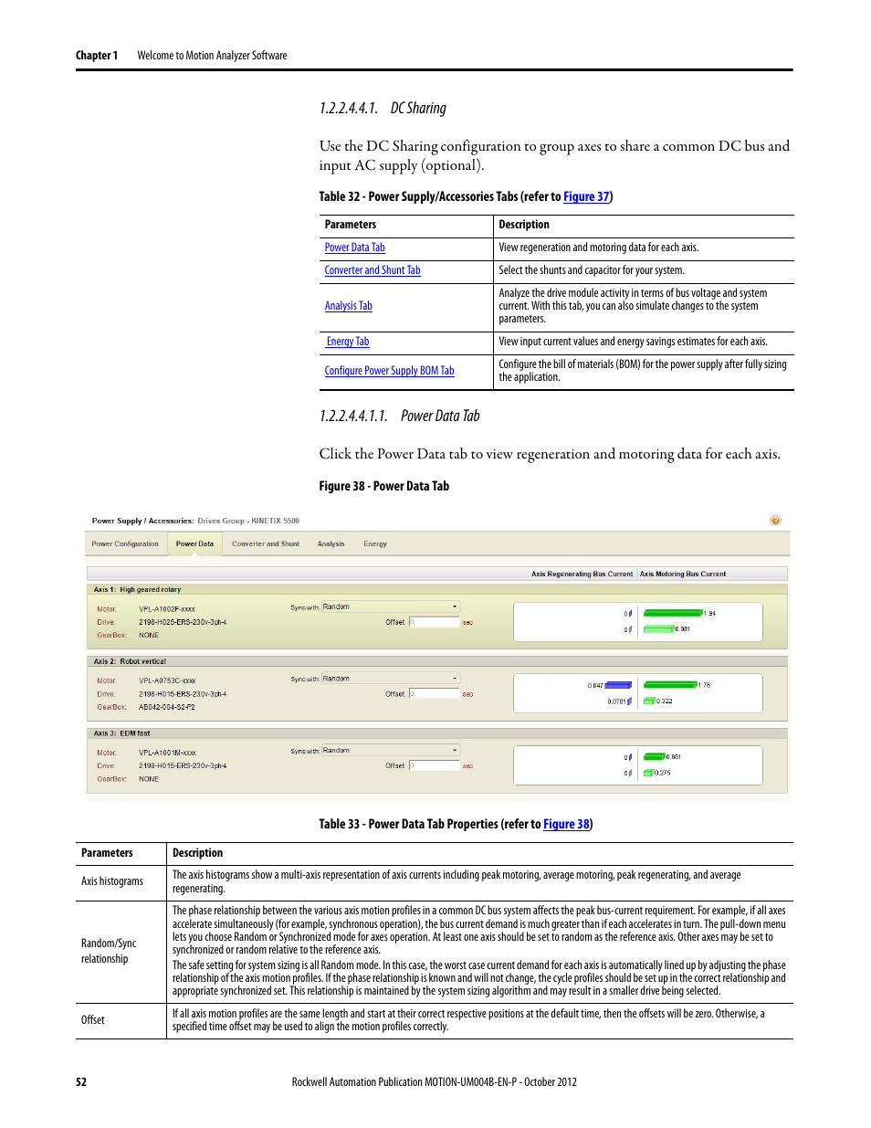 Dc sharing | Rockwell Automation Motion Analyzer Software User Manual | Page 52 / 280